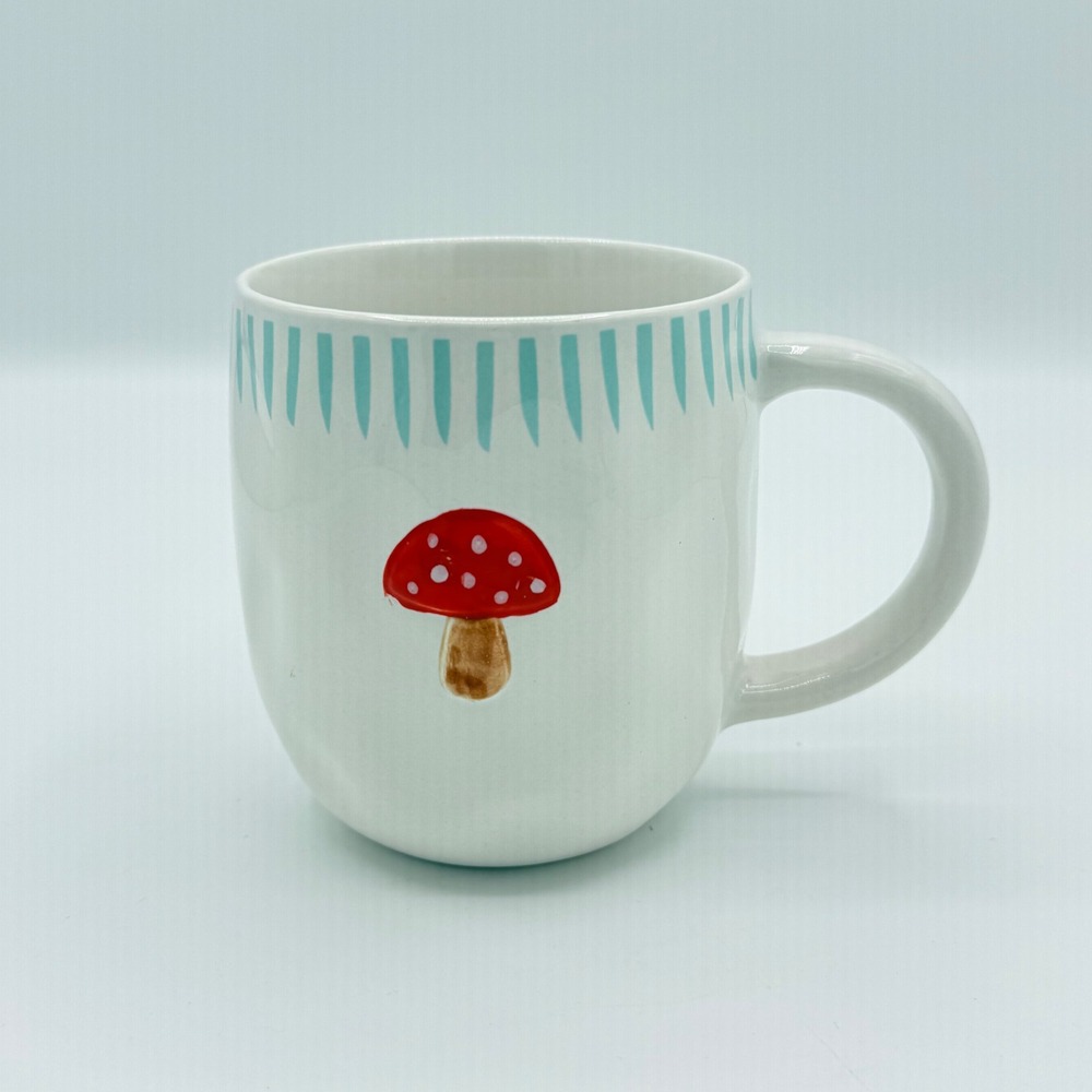 Bluebird & Willow Mushroom Stoneware Mug Cottagecore 15 Oz